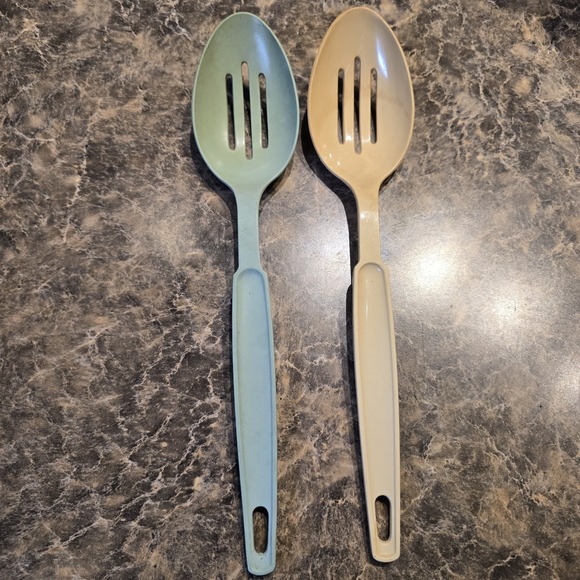 2 Vintage ECKO Slotted Serving Spoons Plastic Nylon Kitchen Utensil 11" - Picture 5 of 5